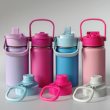 12oz Powder Coat Leak Proof Flip Straw Lids Kids Water Bottles 25pcs For Laser Engraving_CNPNY