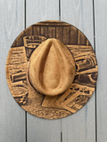 Western Cowboy Faux Suede Fabric Blank Hat Unisex Rolled up Caps 30pcs For Laser Engraving_CNPNY