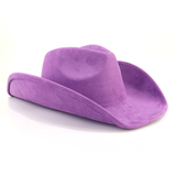 Western Cowboy Faux Suede Fabric Blank Hat Unisex Rolled up Caps 30pcs For Laser Engraving_CNPNY