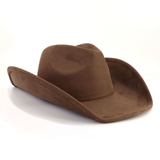 Western Cowboy Faux Suede Fabric Blank Hat Unisex Rolled up Caps 30pcs For Laser Engraving_CNPNY