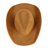 Western Cowboy Faux Suede Fabric Blank Hat Unisex Rolled up Caps 30pcs For Laser Engraving_CNPNY