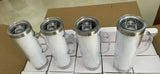 RTS USA_20oz Stainless Steel White Sublimation Snow Globe Skinny Tumblers With Acrylic Handle 25pcs_USPNY