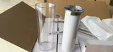 RTS USA_20oz Stainless Steel White Sublimation Snow Globe Skinny Tumblers With Acrylic Handle 25pcs_USPNY