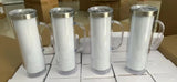 RTS USA_20oz Stainless Steel White Sublimation Snow Globe Skinny Tumblers With Acrylic Handle 25pcs_USPNY