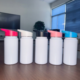 14oz White Sublimation Sports Lids Kids Water Bottles Leak Proof Lids 25pcs_CNPNY