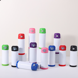 12oz White Blank Sublimation Kids Tumbler Water Bottles with Flip Straw Lids 25pcs_CNPNY