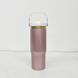 Presale USA_30oz Rose Gold Color Mirror Gold Plate Sublimation Flip Straw Tumblers 20pcs_USPNY（副本）
