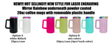 RTS USA_20oz Rainbow Plate Powder Coat Coffee Mugs with Removable Handle 20pcs For Laser Engraving_USPNY