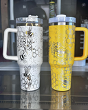 Clearance Sale_💛💛40oz Yellow Color Powder Coat Quencher Tumblers 20pcs for Laser Engraving_CNPNY