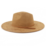 Multiple Style 9.5cm Flat Brim Suede Hats Western Cowboy Faux Suede Fabric Blank Hat Unisex Rolled up Caps For Laser Engraving_CNPNY