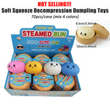 Presale USA_72pcs Pack of Dumpling Squishy Mystery Box Colorful Soft Squeeze Decompression Dumpling Squishy Toys with Steamer_USPNY