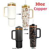 Presale USA_30oz Copper Underneath Black Cream Colors Mix Quencher Tumblers 20pcs for Laser Engraving_USPNY