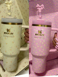 🌸New Colors 40oz Love Fancy Collection Stanley  Quencher Tumblers 20pcs_CNPNY