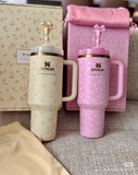 🌸New Colors 40oz Love Fancy Collection Stanley  Quencher Tumblers 20pcs_CNPNY