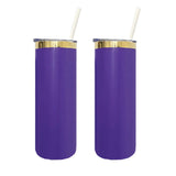 💜 20oz Mirror Gold Underneath Dark Purple Colors Powder Coat Straight Tumblers 25pcs Pack_CNPNY