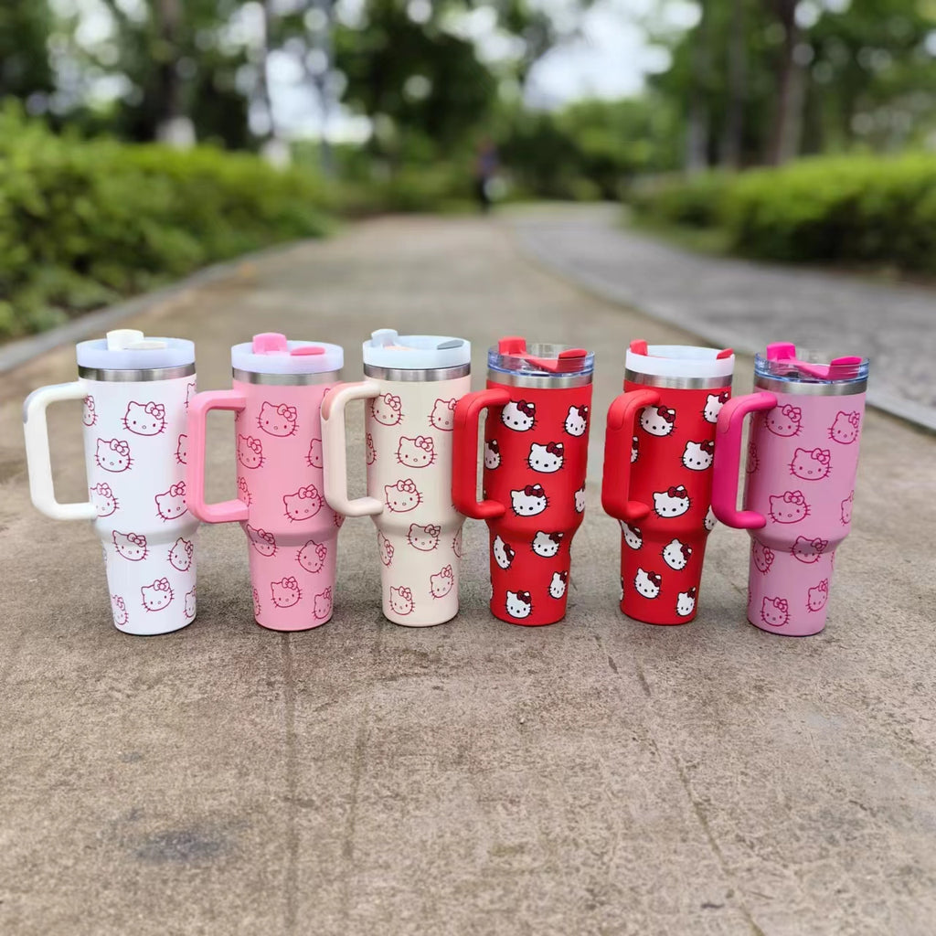 40oz H2.0 Stanley-style Hello Kitty Printed Tumblers with Plastic Straw&Lids_CNPNY