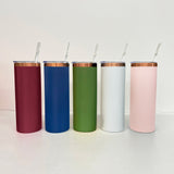 🖤💙❤️20oz Brushed Copper Plate Powder Coat Straight Skinny Tumblers 25pcs for Laser Engraving_CNPNY