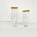 Pre-drilled Hole 32oz/40oz Snow Globe Glass Mugs With Handle 12pcs_CNPNY
