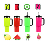 🔥30oz 40oz Neon Colors Blank Sublimation silver underneath Quencher Tumbler_CNPNY