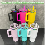 Arrived USA_40oz Rainbow Plate Leak Proof Lids Flip Straw Powder Coat Quencher Tumblers_USPNY