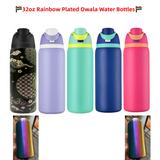 RTS USA_🌈32oz Rainbow Underneath Owala Stye Powder Coat Colors Water Bottles 25pcs For Laser Engraving_USPNY