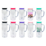 Pre-drilled 12oz/16oz Plastic Acrylic Snow Globe Mugs With Handle 25pcs_CNPNY