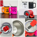 Presale USA_10oz Black Mirror plate Coffee Mugs With Removable handle and Magnetic Lids_USPNY