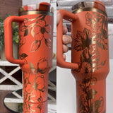 🧡🧡40oz Copper Plate Fall Colors Pumpkin Spice Quencher Tumbler for Laser Engraving_CNPNY