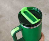 Clearance Sale_40oz Dark Green Powder Coat H2.0 Silver Underneath Quencher Tumblers for Laser Engraving_CNPNY