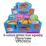 RTS USA_8.5cm 4 Colors Mix Realistic Steamed Bun Glitter Pectin Dumpling Squishies Toys Stress Relief Squishy Toys with Steamer_USPNY