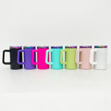 RTS USA_20oz Rainbow Plate Powder Coat Coffee Mugs with Removable Handle 20pcs For Laser Engraving_USPNY