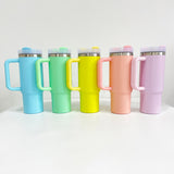🌈30oz rainbow underneath Macaron colors quencher tumblers for laser engraving_CNPNY
