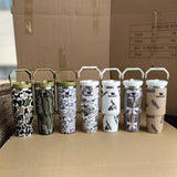 30oz Flip Straw Modern Camo Southern Tumblers Stainless Steel Quencher Tumblers_CNPNY