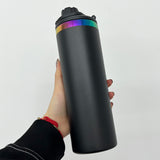 20oz Sports Lid Rainbow Underneath Powder Coat Straight Sports Water Bottles With 2 Lids 25pcs For Laser Engraving_CNPNY