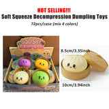 8.5cm Realistic Steamed Bun Glitter Dumpling Squishies Toys Stress Relief Squishy Toys with Steamer_CNPNY