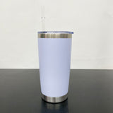 Presale USA_ 20oz Regular White Color Powder Coat Coffee Tumbler Mugs 25pcs For Laser Engraving_USPNY