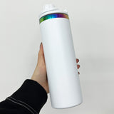 20oz Sports Lid Rainbow Underneath Powder Coat Straight Sports Water Bottles With 2 Lids 25pcs For Laser Engraving_CNPNY