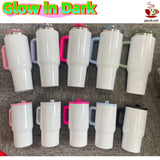RTS USA_💚🎃40oz Glow In Dark Protour Lids White Sublimation Leak Proof Quencher Tumblers 20pcs _USPNY