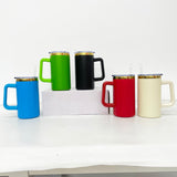 RTS USA_20oz Mirror Gold Plate Powder Coat Coffee Mugs with Removable Handle 20pcs For Laser Engraving_USPNY
