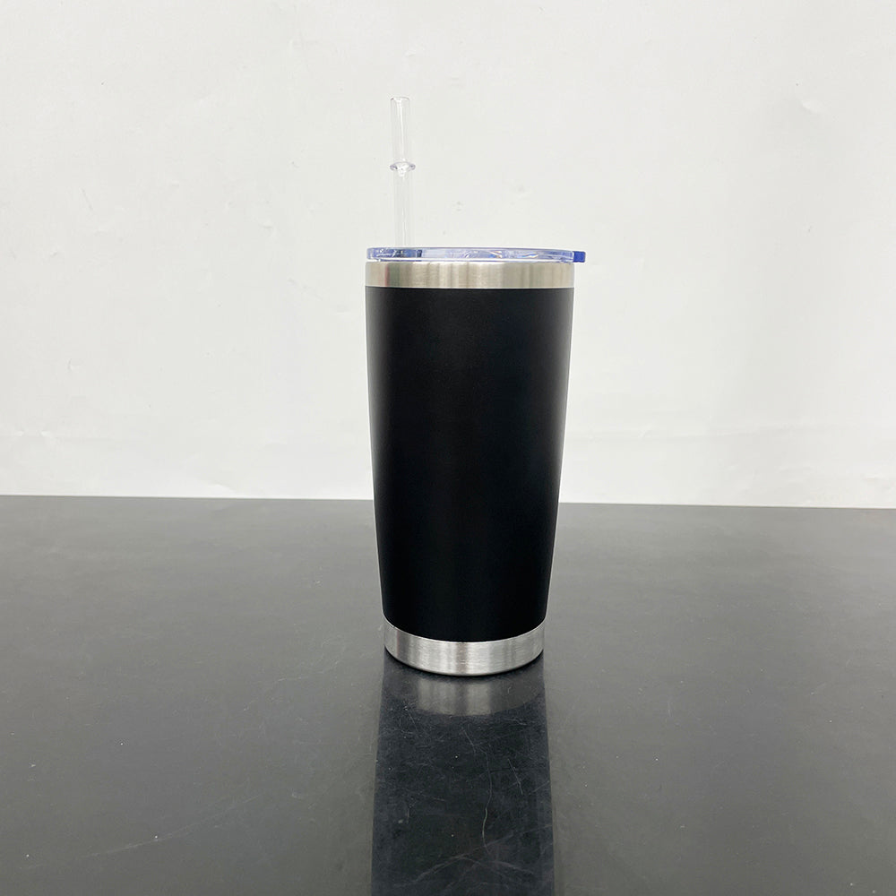RTS USA_ 20oz Regular Black Color Powder Coat Coffee Tumbler Mugs 25pcs For Laser Engraving_USPNY