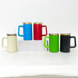 RTS USA_20oz Mirror Gold Plate Powder Coat Coffee Mugs with Removable Handle 20pcs For Laser Engraving_USPNY