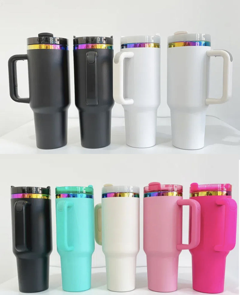 30oz/40oz 🌈Rainbow Plated Tumblers Powder Coat H2.0 Quencher Tumbler_CNPNY