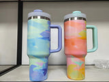 40oz Warm Serene Brushstrokes Tie Dye H2.0 Quencher tumblers for Laser Engraving_CNPNY