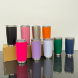 RTS USA_20oz Regular Powder Coat Coffee Tumblers Mugs with Slide Lids 25pcs For Laser Engraving_USPNY