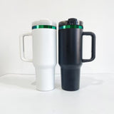 💚40oz Green Underneath Powder Coat H2.0 Quencher Tumblers the Green Chroma for Laser Engraving_CNPNY