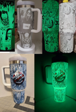 40oz H2.0 White Blank Glow in Dark tumblers Halloween Tumblers for Sublimation &Las_CNPNY