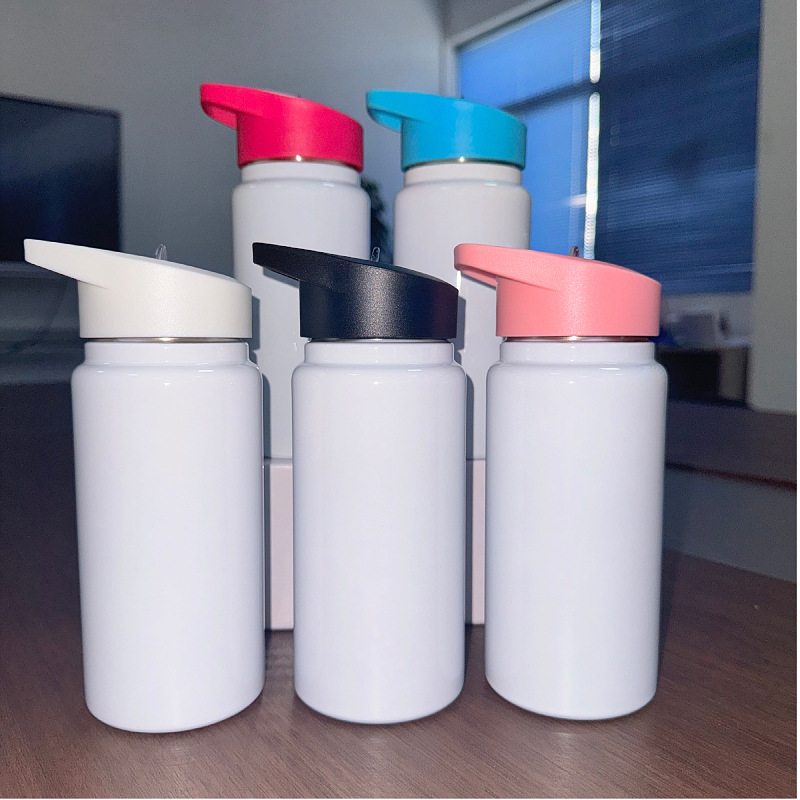 14oz White Sublimation Sports Lids Kids Water Bottles Leak Proof Lids 25pcs_CNPNY