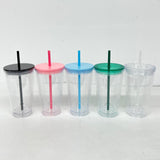 RTS USA_16oz Pre-drilled Double Wall Plastic Snow Globe Acrylic Tumbler 25pcs _USPNY