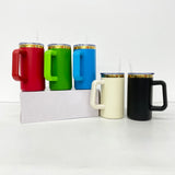 RTS USA_20oz Mirror Gold Plate Powder Coat Coffee Mugs with Removable Handle 20pcs For Laser Engraving_USPNY