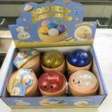 8.5cm Realistic Steamed Bun Glitter Dumpling Squishies Toys Stress Relief Squishy Toys with Steamer_CNPNY